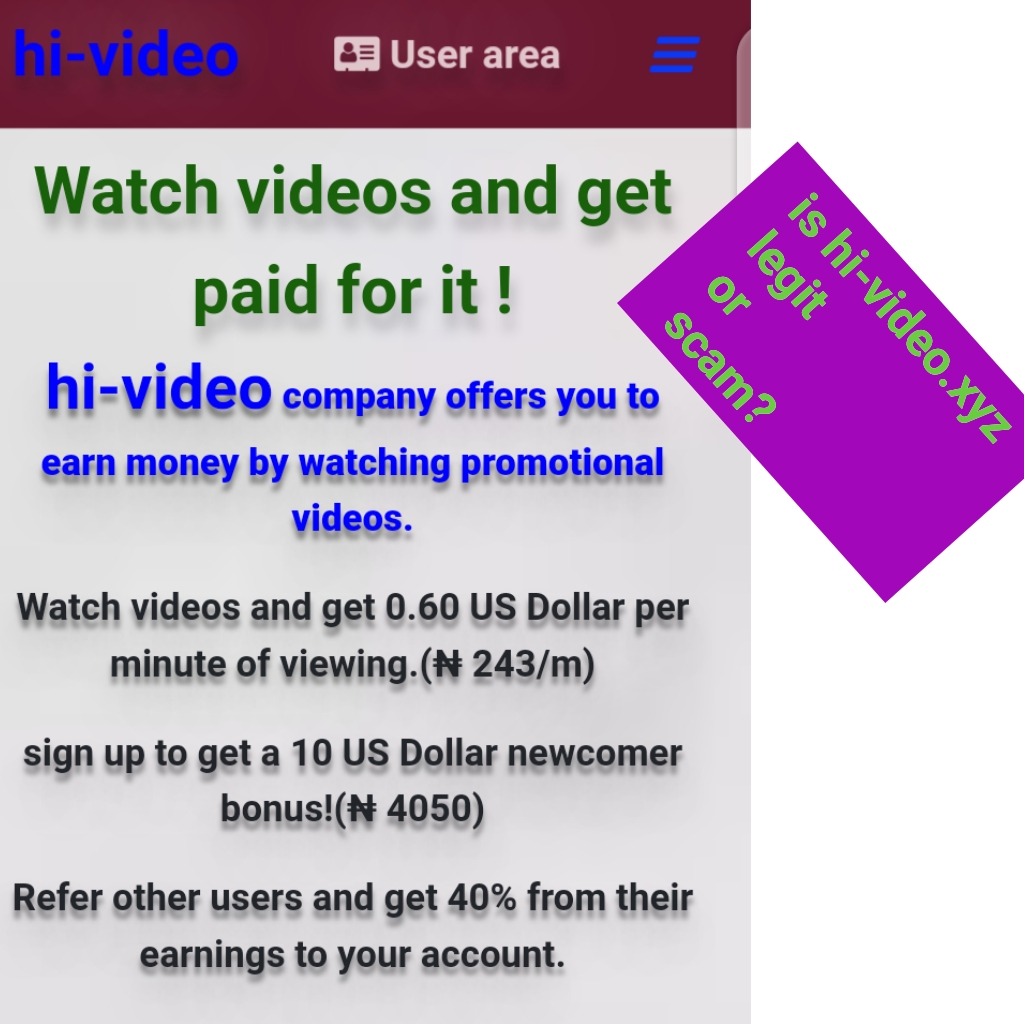 Hi-video.xyz reviews: Legit or scam ? Find out the truth now before sign up